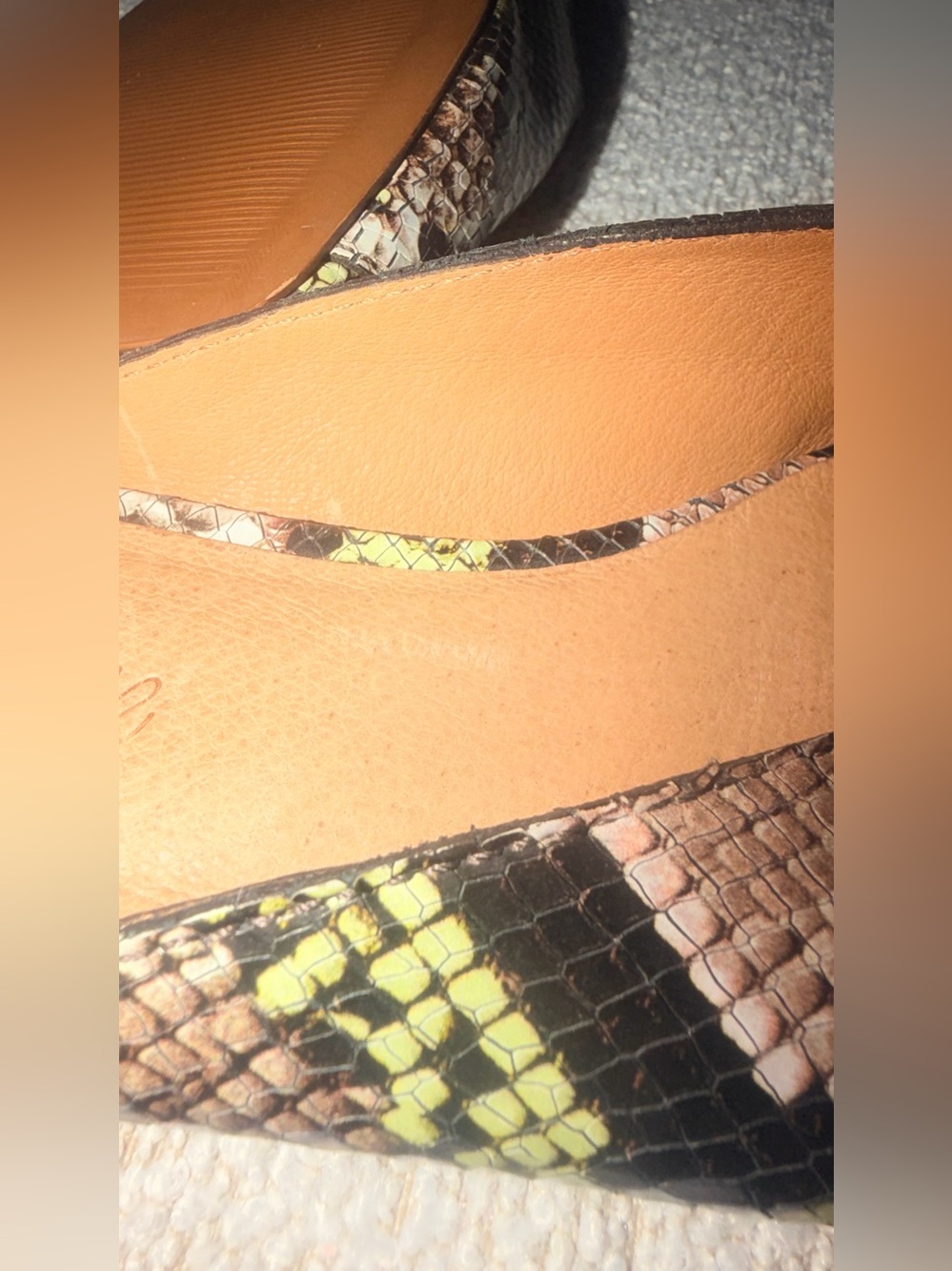 Madewell Snake-Print Open-Toe Mules in Brown, Black & Green - Picture 5 of 9
